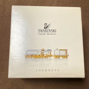 Swarovski Figurine Crystal Memories Gold Journeys Train Locomotive 220505